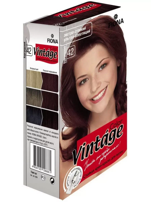 Fiona краска для волос Vintage Color тон 42 Бургундский 120 мл