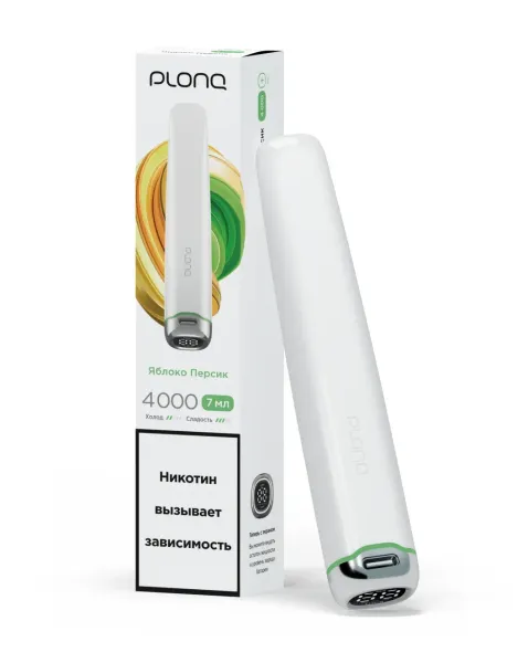 Купить Одноразовый Pod Plonq Plus Pro - Яблоко-Персик (4000 затяжек)
