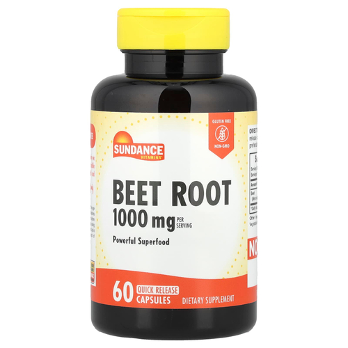 Sundance Vitamins, Свекла, 60 капсул с быстрым высвобождением (500 мг на капсулу)