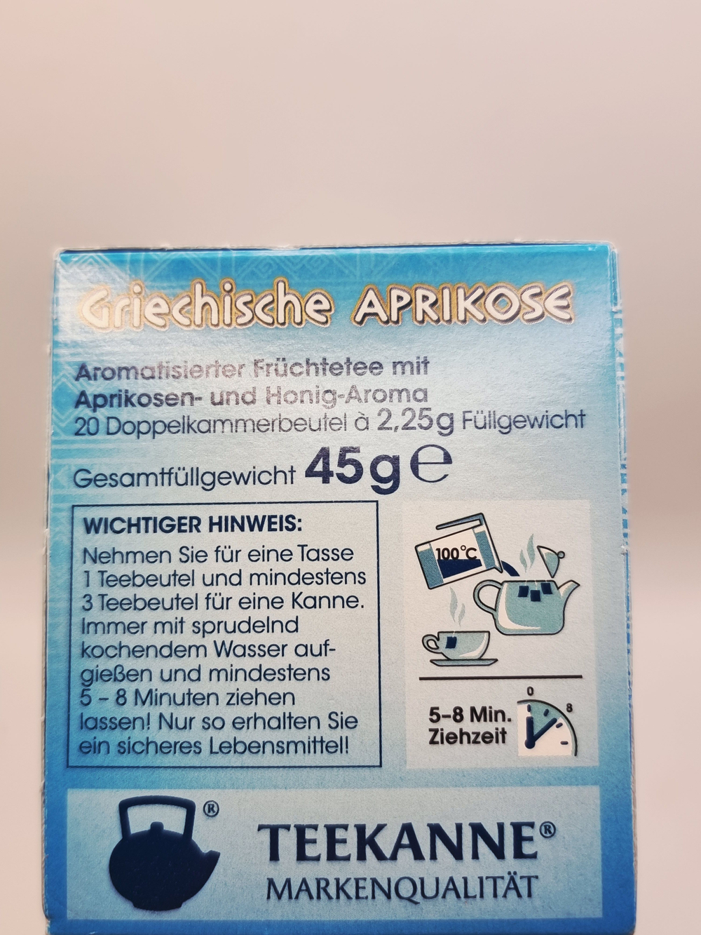 TEEKANNE Чай фруктовый греческий абрикос с медовой ноткой (20 пакетиков) 45 г (Германия)