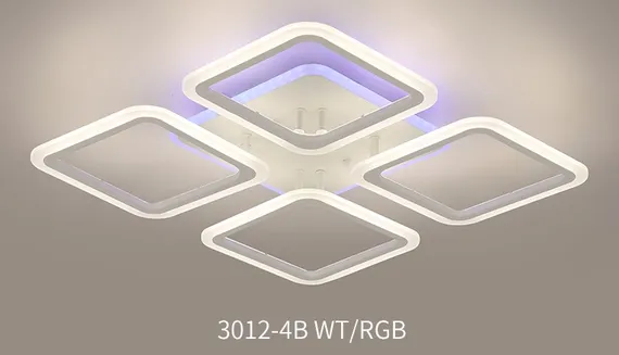 Люстра потолочная светодиодная Rilon 3012/4 WT+RGB, 156 Вт, белая
