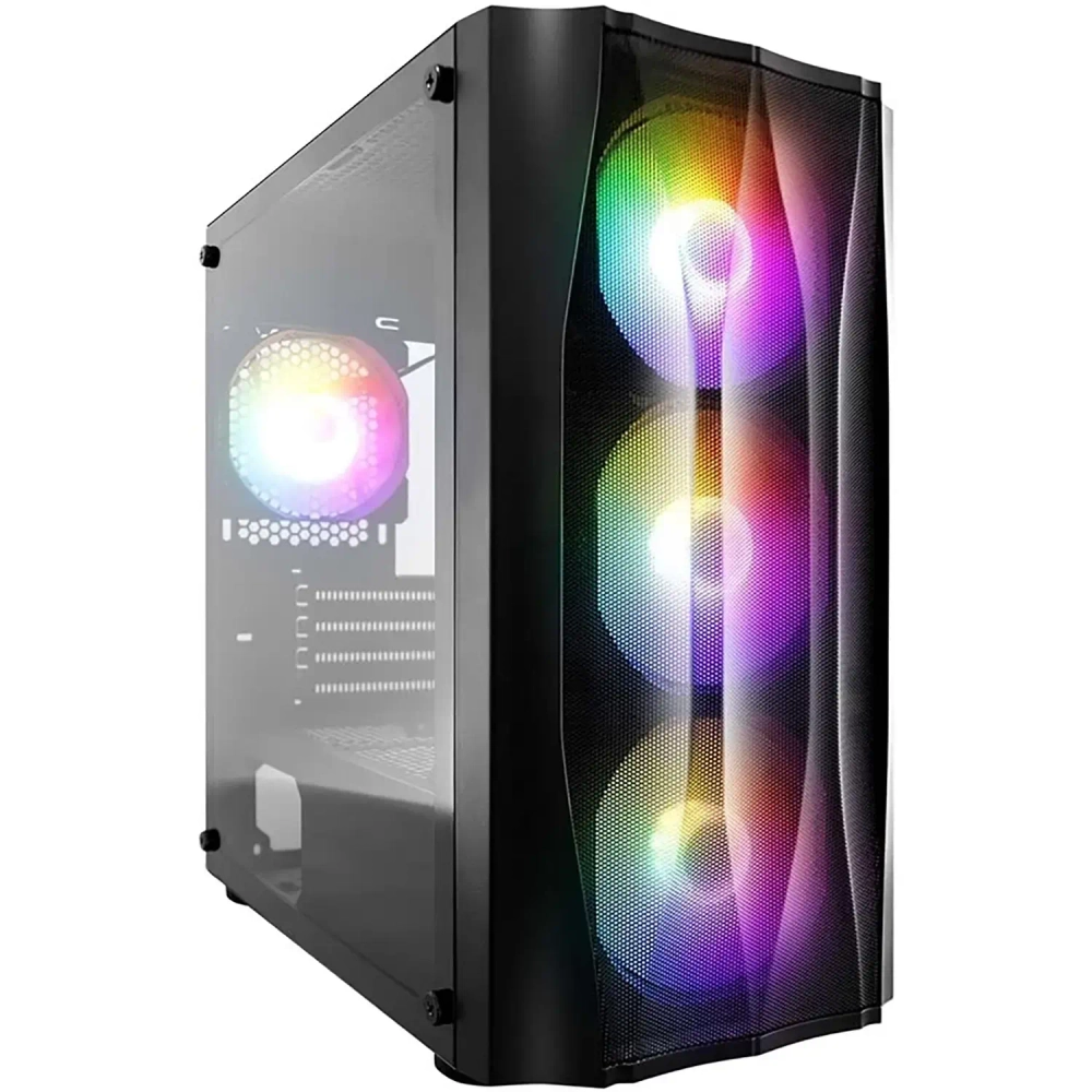 Корпус для компьютера 1STPLAYER Корпус FIREBASE X3-M Black / mATX, TG / 4x120mm LED fans inc. / X3-M-BK-4F1