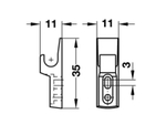 Ответная оцинкованная часть от защелок Mini Latch, литье