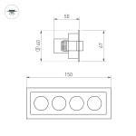 Светильник MS-ORIENT-BUILT-TURN-TC-S67x150-10W Warm3000 (BK-BK, 30 deg, 230V) (Arlight, IP20 Металл, 5 лет)