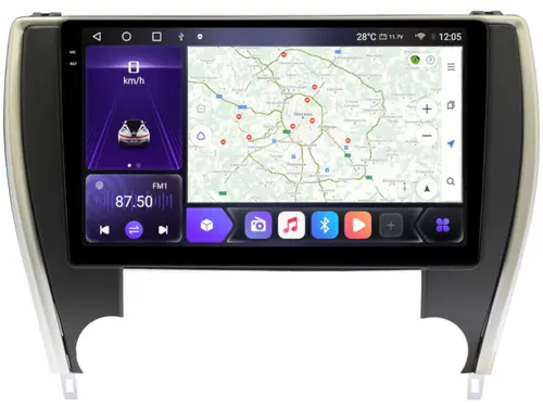 Магнитола для Toyota Camry 2014-2018 (из Америки) - Kuberg SF-1608A QLed+2K, Android 12, Быстрая, CarPlay, 4G SIM-слот