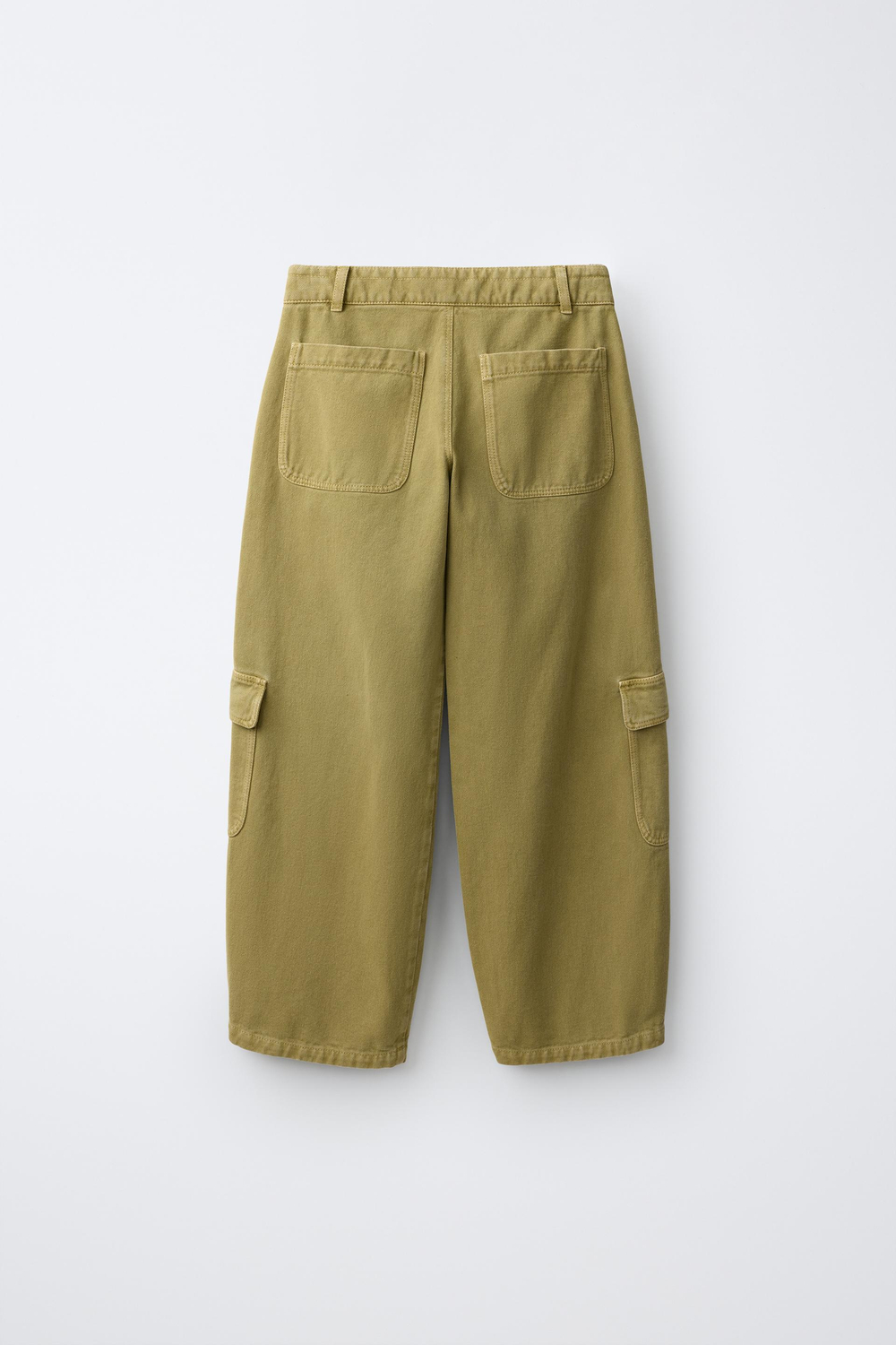 ZARA БРЮКИ КАРГО WIDE LEG, ХАКИ