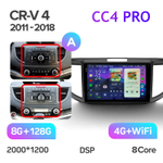 Teyes CC4 Pro 10,2" для Honda CR-V 4 2011-2018