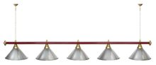 Лампа STARTBILLIARDS 5 пл. (плафоны золотые,штанга хром,фурнитура золото)