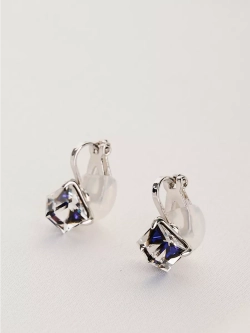 Клипсы Миражи с синими кристаллами Swarovski