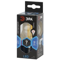 Лампа светодиодная ЭРА F-LED P45-7W-840-E14 7Вт филамент шар нейтральный белый свет Е14 | Филаментные декоративные