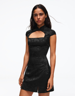 Женское жаккардовое мини-платье из сатина - BERSHKA