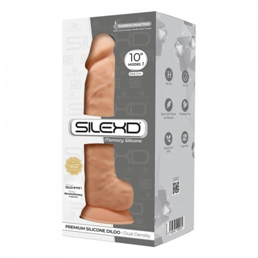 Реалистичный фаллоимитатор SilexD Model 1 (26,6×5,4 см) с двойной плотностью светло-бежевый