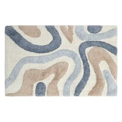 Коврик для ванной Flow серо-синего цвета из коллекции Ethnic, 50x80 см