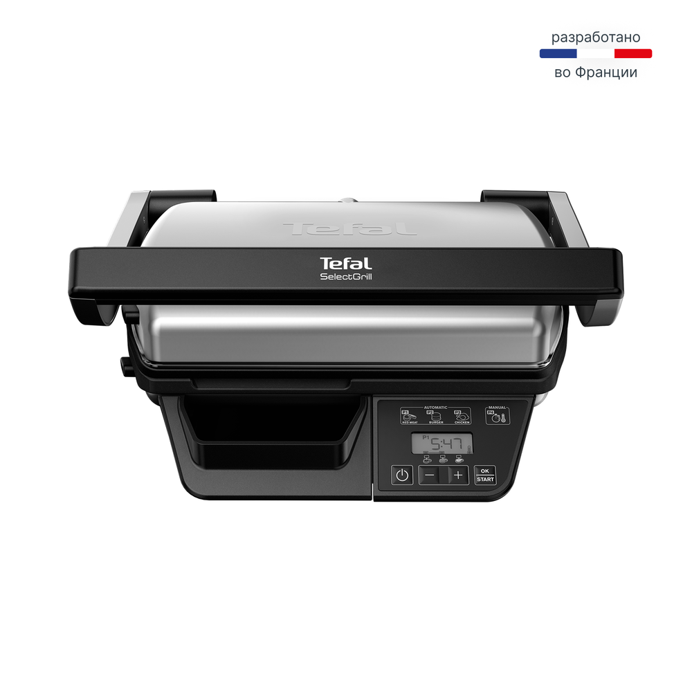 Гриль Tefal SelectGrill GC740B30 черный, серебристый
