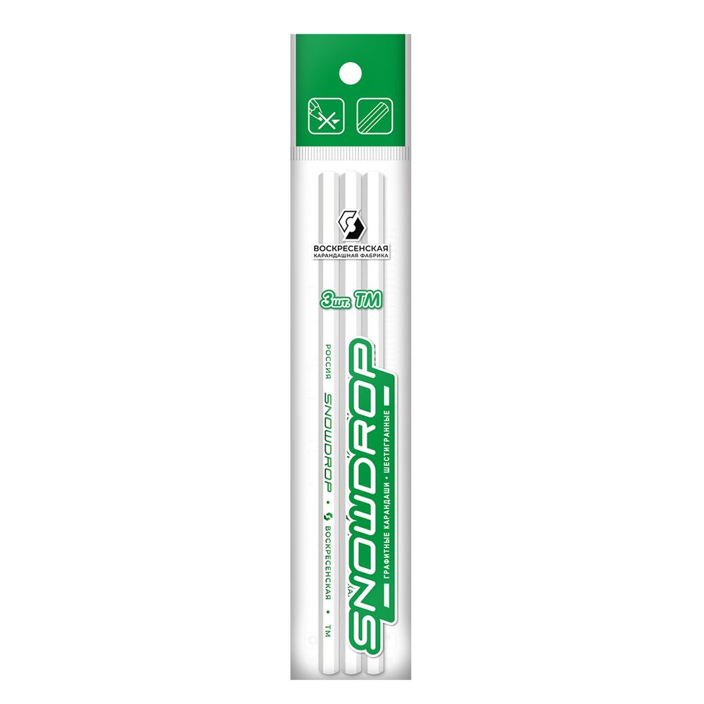 Карандаш чернографитный (набор) Snowdrop ТМ (HB) 10х3 шт, 3P 0-964 ШЕСТИГРАННЫЙ, ВКФ 3P 0-964