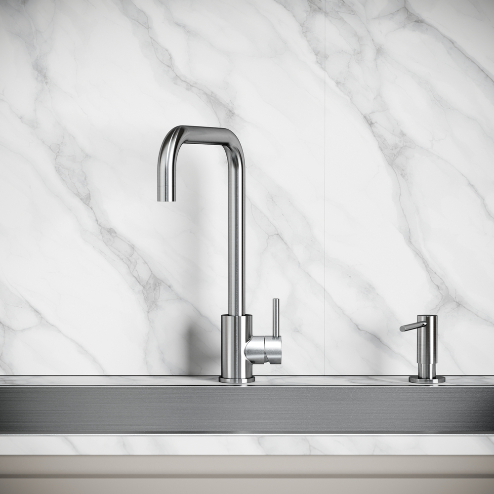 Смеситель для кухни из нержавеющей стали Sancos Stainless, с поворотным Г изливом, SC12002SS, арт. SC12002SS