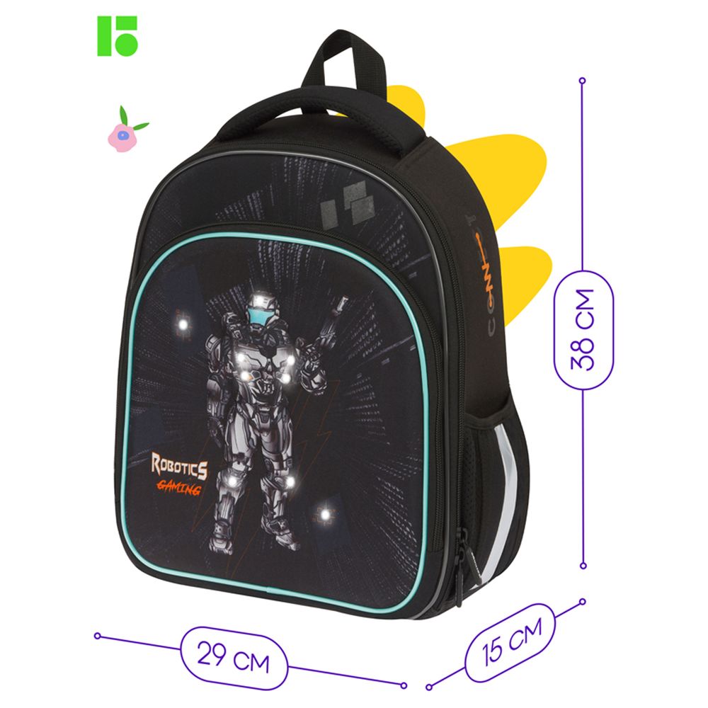Ранец Berlingo Expert Plus "Robotics gaming" 38*29*15см, 2 отделения, 2 кармана, анатомическая спинка