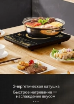 Комбинированная настольная плита, черный матовый