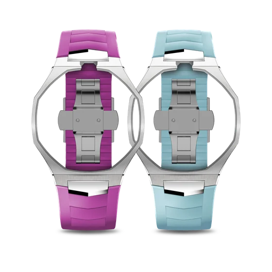 Корпус для часов POP-Swatch x AP - Голубой и Фиолетовый - Комплект из 2 ремешков