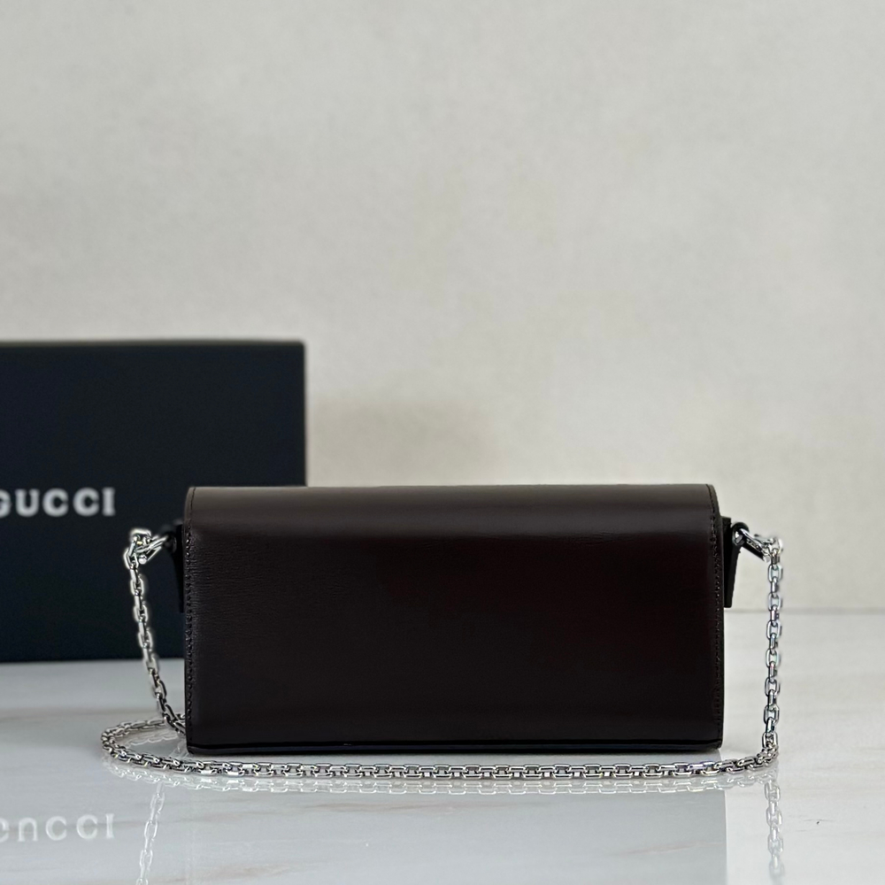 Женская сумка Gucci Horsebit — коричневая — фото 3