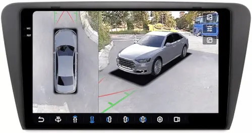 Магнитола для Skoda Octavia A7 2013-2020 - FarCar BX483M-360 монитор 10.36" 2K QLED на Android 13, Быстрая, CarPlay, 4G SIM-слот, 4 камеры в комплекте