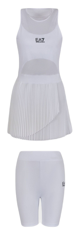 Теннисное платье EA7 Woman Jersey Dress - белый