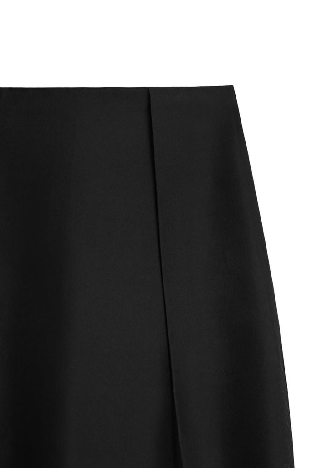 Massimo Dutti Плиссированная юбка миди из 100% шелка - Limited Edition, черный