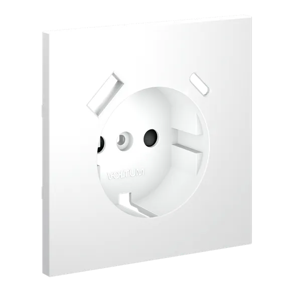 Накладка для розетки с заземлением и защитными шторками, с USB A+C Voltum S70 Белый матовый VLS001002