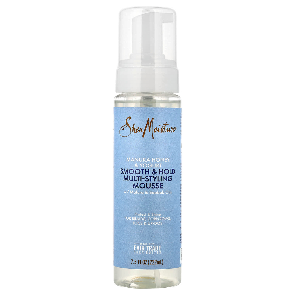 SheaMoisture, Manuka Honey & Yogurt, разглаживание и фиксация волос лося с маслами мафуры и баобаба, 222 мл (7,5 жидк. унц.)