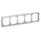 Рамка пластиковая на 5 постов универсальная Systeme Electric ArtGallery Алюминий GAL000305