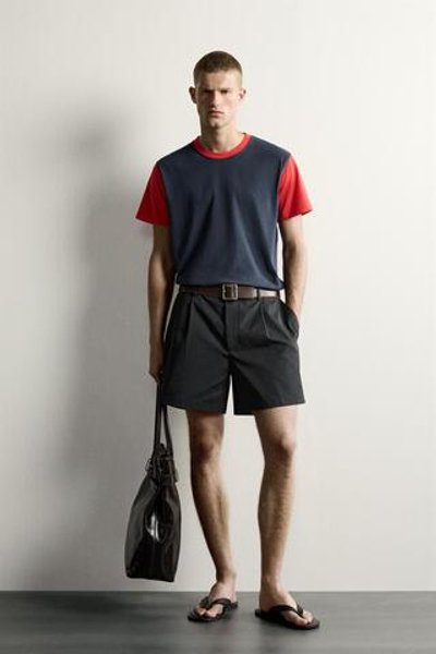ФУТБОЛКА КЛАССИЧЕСКОГО КРОЯ В СТИЛЕ КОЛОР-БЛОК — ZARA