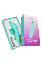 Вибратор с двойной стимуляцией Vivian мятный 20 см