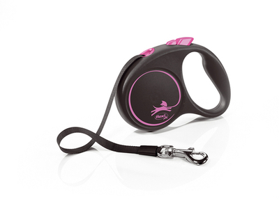 Flexi new Black Design рулетка для собак 15 кг ремень 5 м.