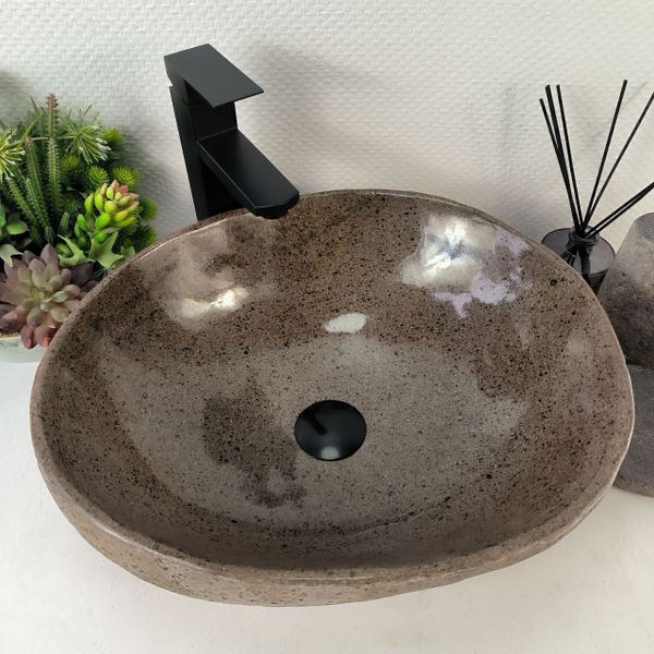 Раковина из речного камня RS-65209 45x39x15 из натурального камня