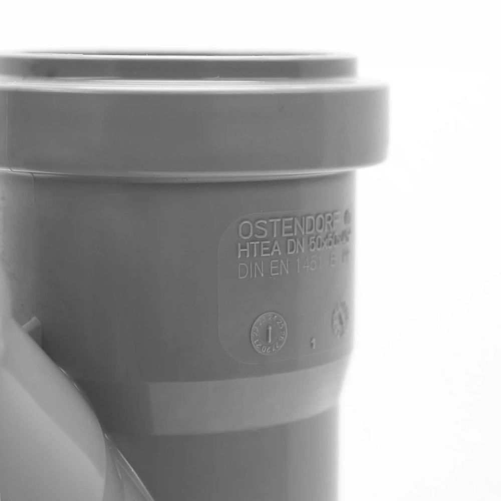 Тройник канализационный HTEA 50/50x45° Ostendorf
