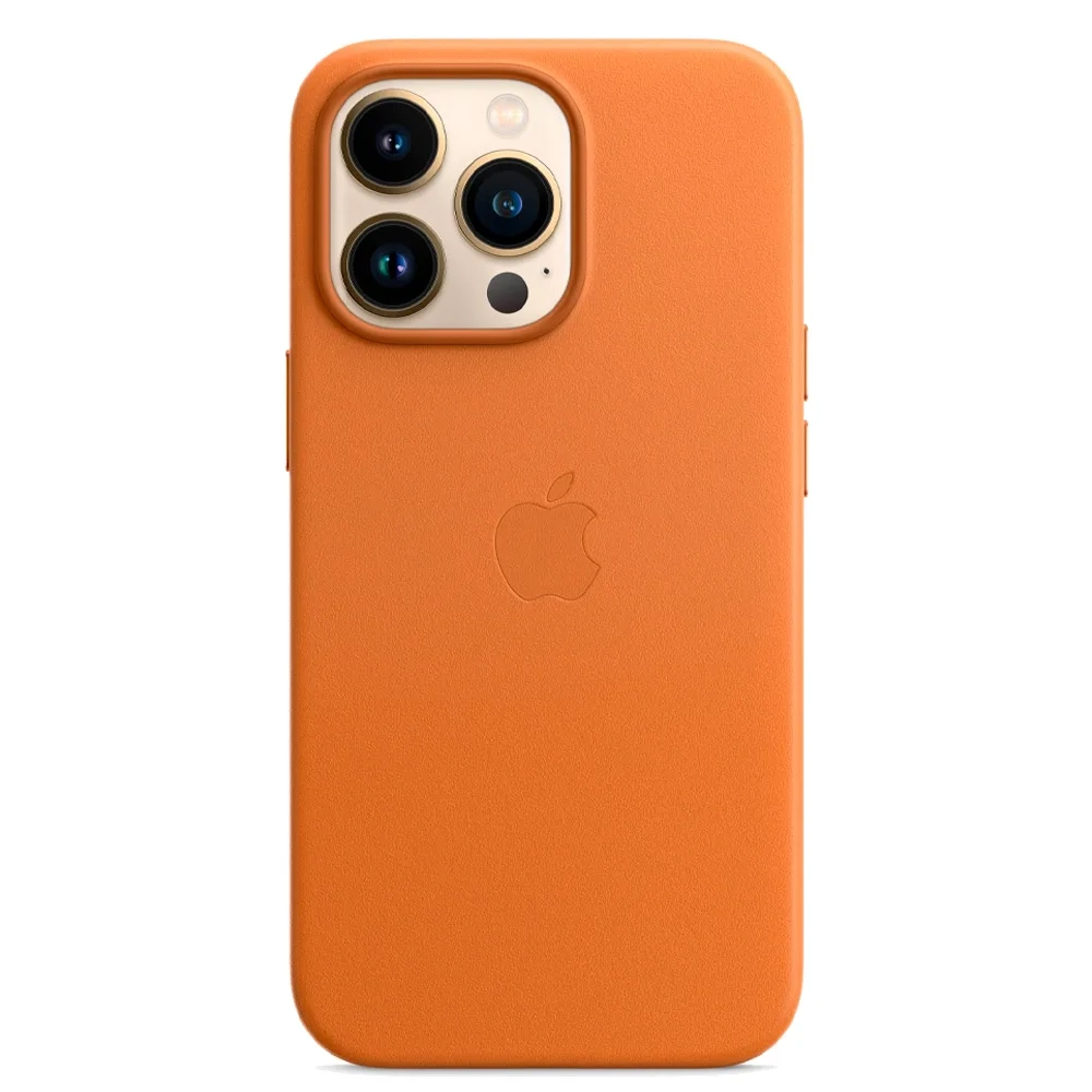 Кожаный чехол с поддержкой MagSafe Apple Leather Case для iPhone 13 Pro, Golden Brown (Золотистая охра)