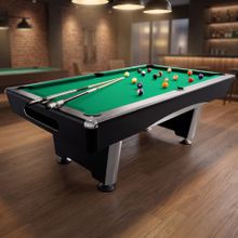Бильярдный стол для пула Dynamic Billard "Triumph Plus" 8 футов (черный) в комплекте, аксессуары и сукно