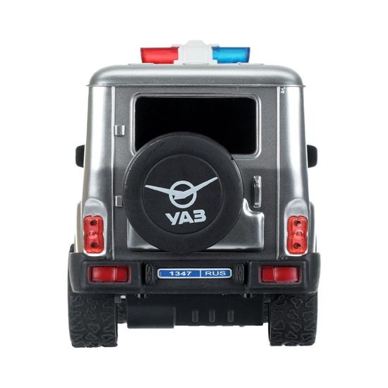 Машина р/у UAZ HUNTER ПОЛИЦИЯ 18 см, свет, серебр, кор. Технопарк