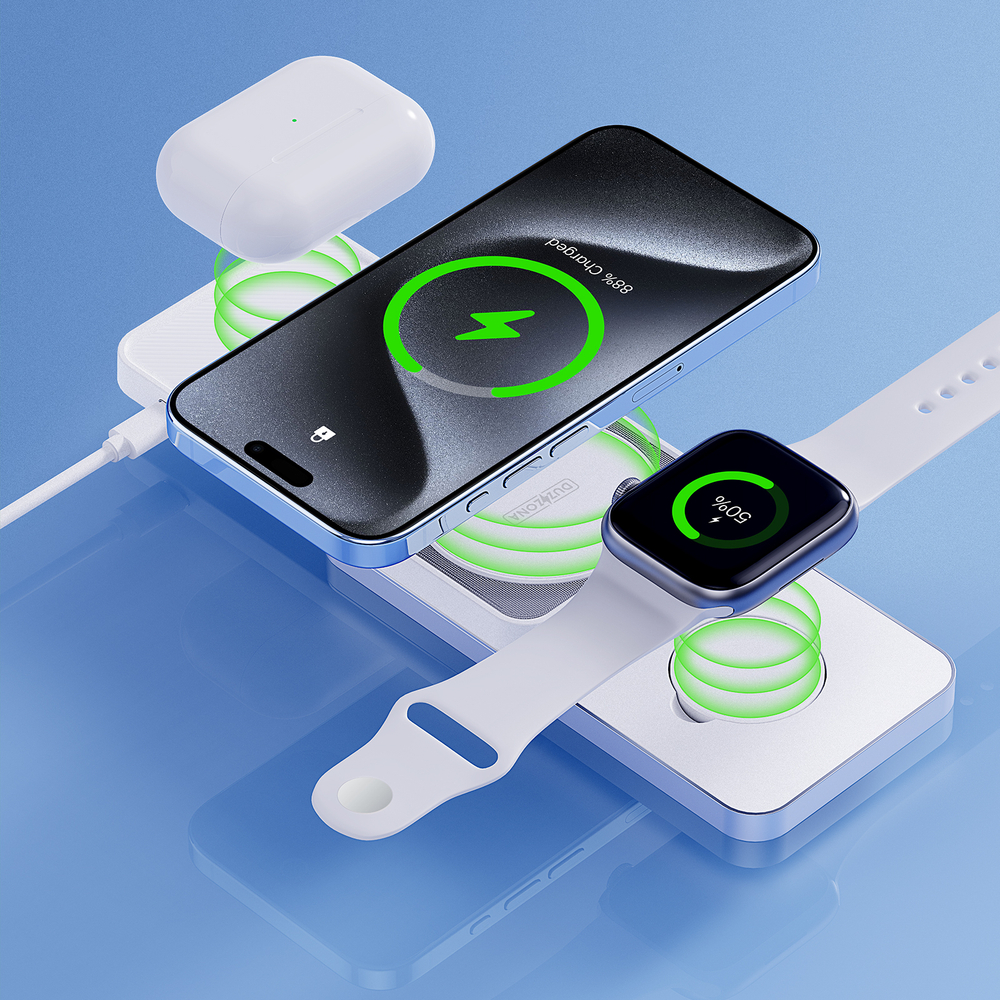 Магнитная беспроводная станция 3 в 1, серия W19 Magnetic Slide Wireless Charger Stand 15W