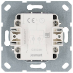 Выключатель двухклавишный со светодиодами 10A 250V~ с накладкой, цвет белый глянцевый