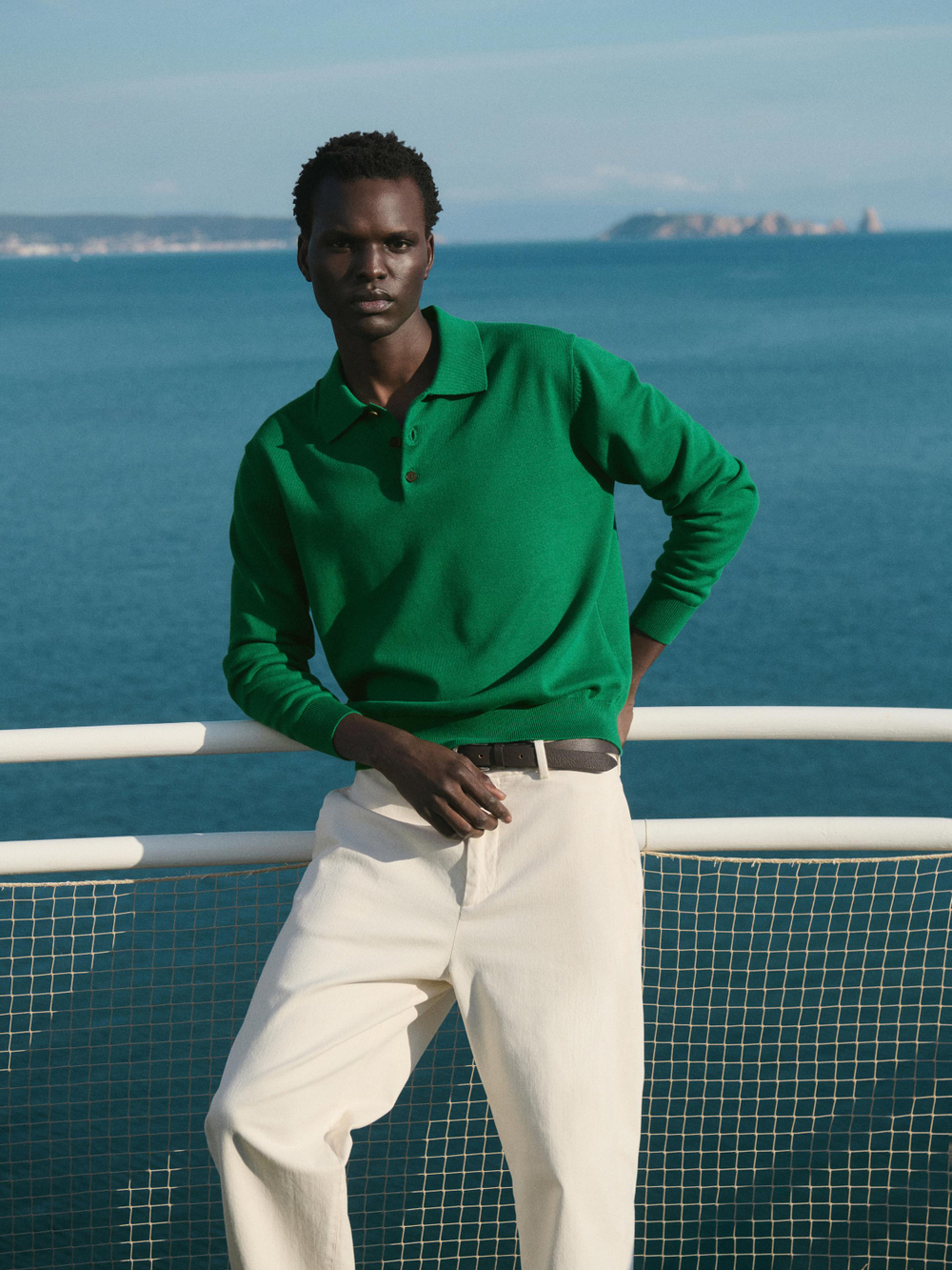 Massimo Dutti Зауженные брюки из смесовой хлопковой ткани, белый