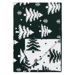 Плед вязаный с новогодним рисунком Морозный Лес из коллекции New Year Essential,130х180 см