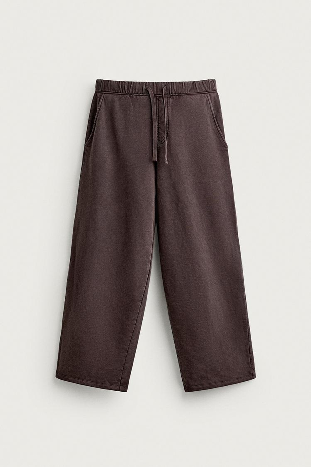 ZARA ДЖОГГЕРЫ RELAXED FIT С ЭФФЕКТОМ ПОТЕРТОСТИ, КОРИЧНЕВЫЙ