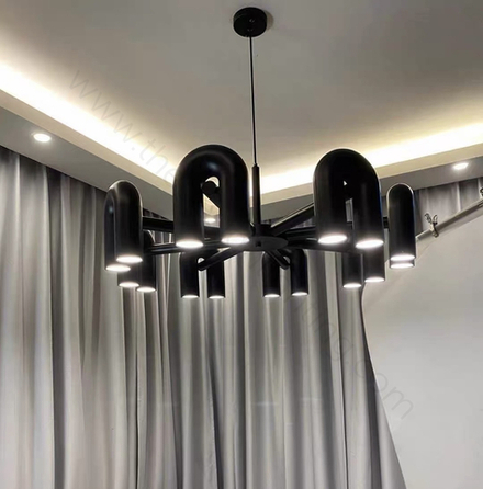Pendant design lamp Cirkus by AGO Lighting (6 lampshades/Black)