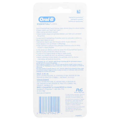 Oral-B, EssentialFloss ™, недорогая упаковка, мята, 2 шт., 50 м (54 ярда)