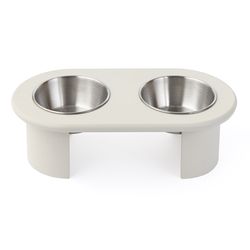 Миска двойная на подставке Плато серо-бежевого цвета из коллекции Pets Essential