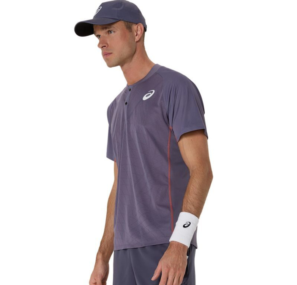 Мужское теннисное поло Asics Match Actibreeze - серо-фиолетовое