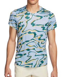 Мужская теннисная футболка Nike Court Dri-Fit Advantage Printed Top - cobalt bliss/white