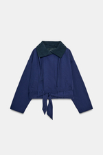 УКОРОЧЕННАЯ КУРТКА С ПОЯСОМ — ZW COLLECTION — ZARA