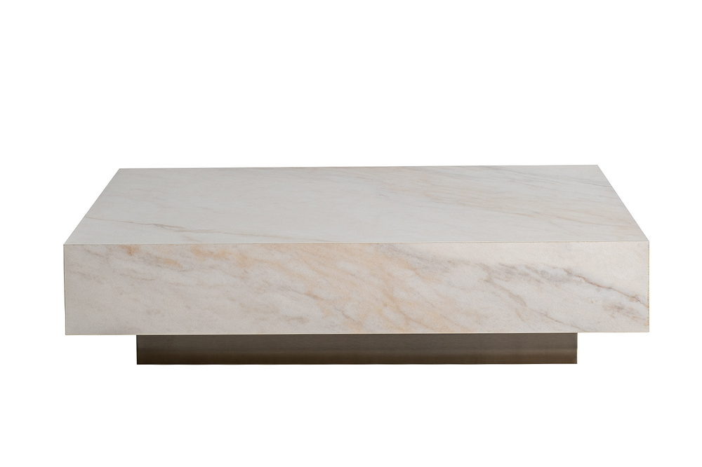 Стол журнальный АГАТ (AGATE) светлый керамический 120x80x29см Garda Decor